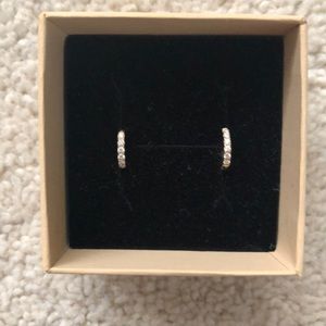 Small 10k gold diamond hoops
